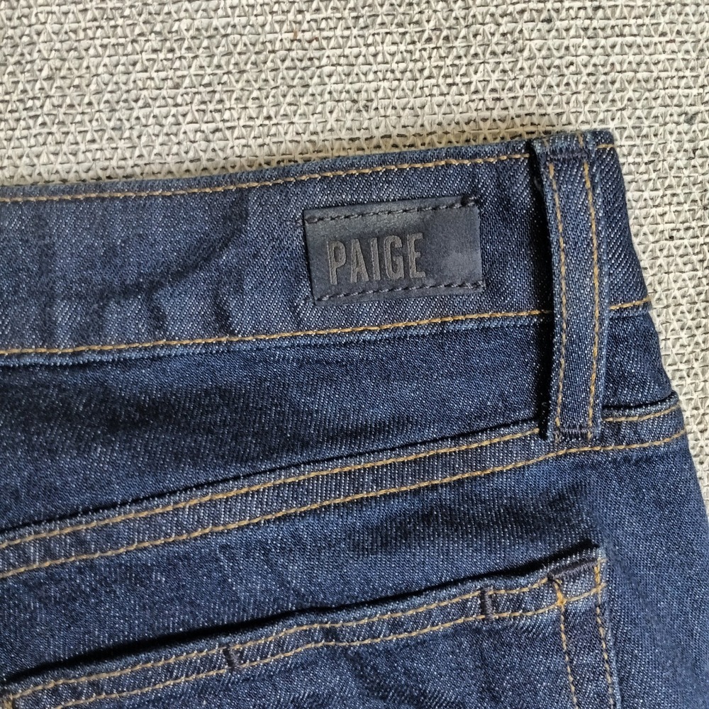 Paige High Rise Manhattan Jeans Women 26 Dark Wash Excellent Bootcut Stretch - Picture 5 of 9